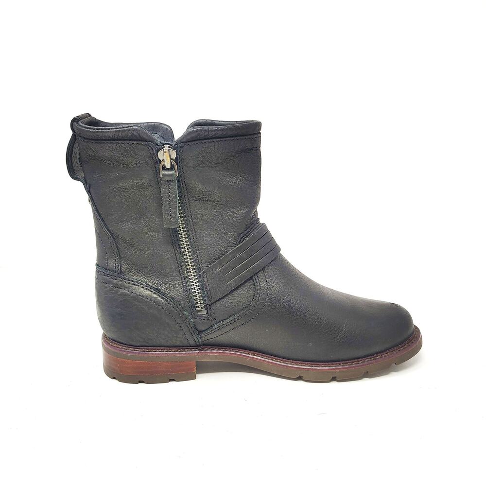 Ariat Shoes Womens 7 Savannah Boot Black Leather Zip Buckle Waterproof Western - Picture 2 of 10